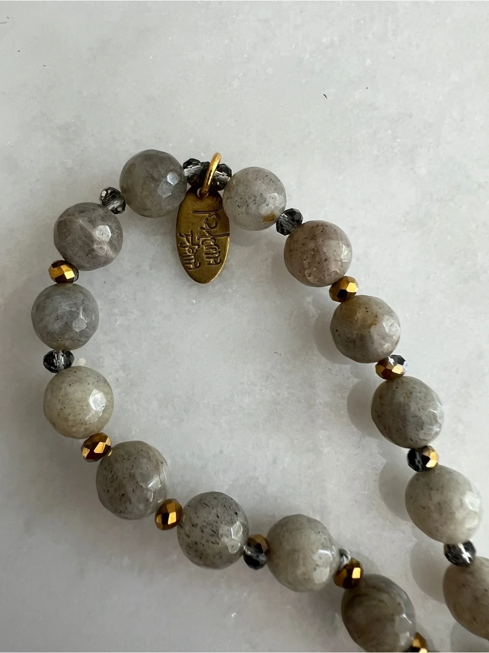RARE ANTHROPOLOGIE BHLDN GRATZIA Pink & Gray Beaded Druzy Statement Necklace - Picture 5 of 8